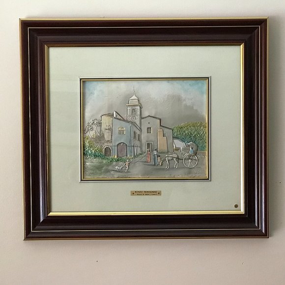 Renzo Romagnoli Sterling .925 High Relief Painting - Picture 1 of 6